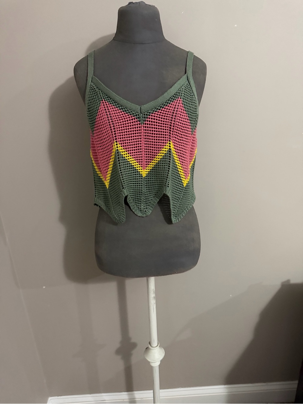 Crochet cropped festival top size large